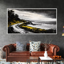 Stormy Beach, Ocean Mist, Coastal Serenity, Canvas Print, Moody Seascape Art, Contemporary Wall Art, Living Room Decor, Nautical Theme