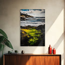 Coastal Serenity, Ocean Landscape Painting, Vibrant Nature Art, Beach House Decor, Framed Canvas Print, Modern Farmhouse or Bedroom Wall Art