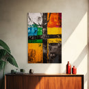 Industrial Abstract, Geometric Art, Bold Black and Yellow, Modern Wall Decor, Office Art, Contemporary Painting, Framed Canvas Print