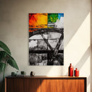 Industrial Abstract, Modern Wall Art, Bold Textured Painting, Framed Canvas Print, Contemporary Office Decor, Unique Statement Piece