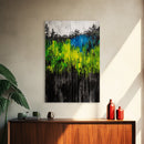 Vibrant Forest, Green Abstract, Textured Landscape, Framed Canvas Print, Boho Wall Art, Nature Inspired, Eclectic Home Decor