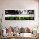 Green Field, Monochrome Forest, Abstract Landscape, Modern Canvas Print, Framed Canvas Print, Minimalist Nature Art, Living Room Wall Decor