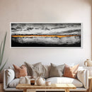 Golden Horizon, Dramatic Sky, Minimalist Landscape, Framed Canvas Print, Neutral Wall Art, Modern Office Decor, Large Wall Hanging