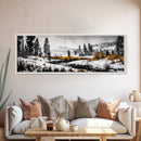 Winter Landscape Art, Snowy Mountain Decor, Modern Rustic Wall Art, Cabin Wall Decor, Nature Print, Framed Canvas Print