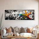 Starfish Abstract Painting, Coastal Beach Wall Art, Vibrant Ocean Decor, Tropical Statement Art, Modern Seascape Print, Framed Canvas Print