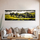 Forest Trees, Nature Landscape Art, Scenic Wall Decor, Earthy Tones Painting, Rustic Home Accent, Framed Canvas Print, Living Room