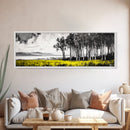 Lakeside Trees, Tranquil Landscape Art, Serene Nature Print, Black White Wall Decor, Peaceful Home Aesthetic, Framed Canvas Print