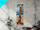 Beach, Rope, Colorful, Tropical, Framed Canvas Print, Nautical Wall Art, Coastal Boho Decor, Beach House Accent, Bright Living Room Art