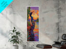 Sunset, Lake, Bird, Nature, Framed Canvas Print vibrant lakeside bird wall decor colorful boho birdwatching themed bedroom wall art