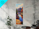 Scenic, Autumn, River, Tranquility, Framed Canvas Print with colorful fall reflections, rustic country wall art, cabin art,  office decor