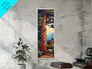 Whimsical, Tree, Forest, Nature, Framed Canvas Print, Autumn tree art in impressionist style, perfect Living Room Wall Art or Fall Decor