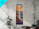 Ocean Wave, Cliff, Canvas Print, Dramatic Seaside Landscape Wall Art, Sunset Coastal Decor, Bold Nature Living Room Accent