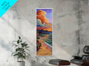 Ocean Sunset, Reflection, Canvas Print, Coastal Beach Wall Art, Vibrant Tropical Seascape Decor, Living Room Colorful Nature Accent