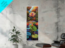 Lotus Blossom, Tranquil Pond, Fall Water Garden, Framed Canvas Print, Zen Wall Decor, Spa Bathroom Art, Peaceful Floral Meditation Art