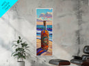 Ocean Bottle, Seaside, Reflections, Framed Canvas Print, Coastal Kitchen Decor, Nautical Wall Art, Beach House Art, Surreal Coastal Painting