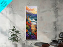 Ocean Waves, Coral Sunset, Canvas Print, Coastal living room wall art, colorful seascape painting, underwater reef design, tropical beach vibe