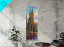 Pines Forest, Reflections Tranquil, Canvas Print, Serene forest lake painting, pine tree wall art, cabin living room decor, landscape piece