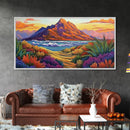 Mountains Waves, Path, Sunset Landscape Canvas Print, Colorful Nature Wall Art, Southwest Bedroom Decor, Autumn Art Style