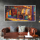 Rustic Kitchen, Mexican, Decor, Framed Canvas Print of rustic kitchen, Kitchen Wall Art, warm tones, bohemian style interior decor
