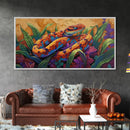 Colorful Snake, Nature, Framed Canvas Print, Jungle Reptile Wall Art, Tropical Home Decor, Bold Wildlife Art, Bedroom Accent, Boho Style