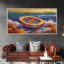 Pan Dulce, Ocean, Rocks, Sea, Canvas Print, Mexican sweet bread wall art, kitchen decor, dessert lover painting, bakery-inspired artwork