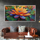 Lotus Bloom, Garden, Art, Framed Canvas Print, Vibrant lotus flower artwork, zen boho decor, meditation room or bathroom wall art