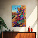 Desert Blooms Roadside, Boho, Framed Canvas Print, Wild Desert Bloom Art, Colorful Flower Canvas, Garden Wall Decor, Southwest Living Room