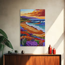 Ocean Sunset, Colorful Beach, Coastal Vibes, Tropical Flowers, Fall Wall Art, Dining Room Decor, Canvas Print, Vibrant Landscape Art