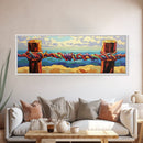 Nautical Rope Painting, Coastal Wall Decor, Canvas Print, Colorful Ocean View, Rustic Beach House Art, Nautical Bathroom Accent