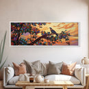 Majestic Eagle, Colorful Tree, Sunset Sky, Bold Nature, Canvas Print, wildlife wall art, nature lover gift, living room decor