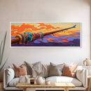 Fishing Pole, Ocean Cast, Sunset Waters, Canvas Print, fisherman gift, nautical wall art, rustic cabin decor, outdoor artwork