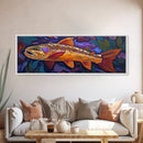 Golden Trout, Colorful Fish, Underwater Scene, Cabin Accent, Canvas Print, Fishing Lodge Decor, Rustic Nature Wall Art