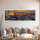 Whimsical Otter, Floral Animal, Playful River, Canvas Print, cute otter painting, animal nursery decor, boho animal print