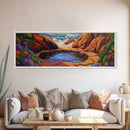 Tidal Pool Escape, Coastal Flowers, Ocean Breeze, Framed Canvas Print, Spa Wall Art, Nature Inspired Decor, Beach Vibe Artwork