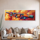 Painted Flute Art, Musical Decor Accent, Southwest Folk Music, Warm Boho Wall Vibe, Framed Canvas Print, Eclectic Music Room Art