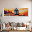 Lantern Glow Moment, Rustic Fall Lantern, Sunset Patio Wall Art, Canvas Print, Autumn Porch Decor, Warm Country Home Artwork