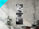 Weathered House, Abandoned Shack, Reflection Lake, Framed Canvas Print, Rustic cabin wall art, Fall entryway decor, Moody farmhouse aesthetic