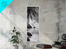 Island View, Palm Shoreline, Tropical Escape, Framed Canvas Print, Beach House Wall Art, Coastal Summer Decor, Zen Ocean Aesthetic