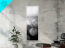 Minimalist Lotus, Zen Flower, Misty Pond, Tranquil Nature, Monochrome Botanical Framed Canvas Print, Bedroom Meditation Wall Decor