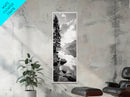 Mountain Lake Peace, Still Water View, Nature Escape, Framed Canvas Print, Living Room Wall Art, Nordic Cabin Decor, Minimal Landscape