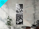 Ocean Flowers Art, Coastal Wildflower Print, Nature Boho Aesthetic, Beach House Wall Style, Framed Canvas Print, Moody Seaside Decor