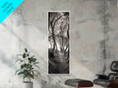 Twisted Trees, Enchanted Path, Forest Tunnel, Autumn Mood, Mystical Nature Framed Canvas Print, Fall Entryway Wall Art, Rustic Decor