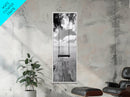 Lakeside Swing Stillness, Serene Water View Print, Peaceful Dock Photography, Canvas Print, Tranquil Bedroom or Office Wall Art