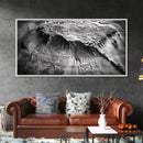Topographic Map Detail, Antique Terrain, Black and White Landscape, Canvas Print, Office Wall Art, Historical Geography Decor