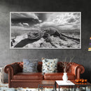 Desert Lizard Close-Up, Reptile Wildlife Photography, Dramatic Sky Scene, Canvas Print, Living Room Wall Art, Nature Decor