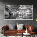 Glacier Wall Reflection, Dramatic Ice Valley Scene, Wilderness Nature Print, Framed Canvas Print, Den Wall Art, Moody Decor