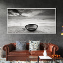 Solitary Bowl Beach, Ocean Waves Texture, Surreal Still Life Photo, Canvas Print, Entryway Wall Art, Minimalist Coastal Style