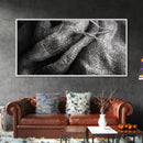 Burlap Texture Close-Up, Woven Fabric Detail Art, Earthy Natural Theme, Framed Canvas Print, Kitchen Wall Art, Boho Textile Decor