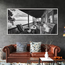 Porch Lake View, Rustic Escape, Cabin Life, Vintage Charm, Framed Canvas Print, Entryway Wall Art, Country Home Aesthetic, Cozy Style