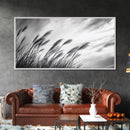 Pampas Grass, Wind Blown, Sky Motion, Autumn Field, Framed Canvas Print, Boho Wall Art, Bedroom Fall Botanical Decor, Living Room Decor